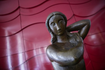 A escultura em bronze, de 1,5 metro de altura, criada em 1970, foi feita exclusivamente para o Senado pelo artista Alfredo Ceschiatti e hoje está localizada no Museu Histórico Senador Itamar Franco. 150 x 42 x 35 cm